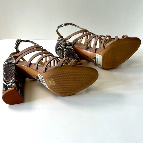 Schutz 'Kaye' Snakeskin-Print Strappy Sandals, Light Pink, 8B - Picture 10 of 13